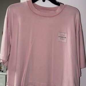 Coach Blush Pink Tee with Logo Patch